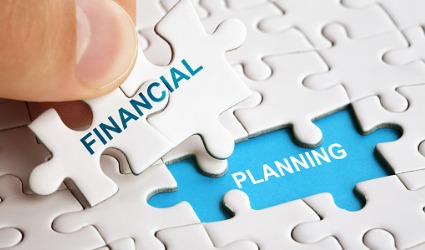 puzzle piece with financial planning text